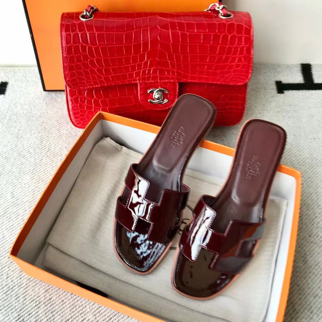 에르메스 올수공 오란 슬리퍼 샌들 페이던트 25